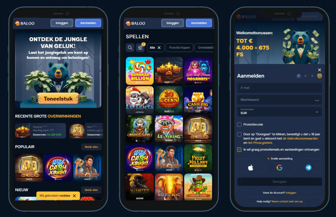 Baloobet casino mobiele versie met spellen registratie en welkomstbonus